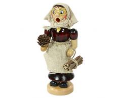 Dekohelden24 Wunderschöne Räucherfrau als Waldfrau mit Juteschürze, ca. 18 cm