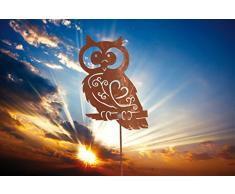 Unbekannt Eule auf Stab Rost Edelrost Metall Rostfigur Deko Dekoration Deko-Idee Dekoeule Dekotier Rostdeko Gartendeko Gartenstecker Geschenk-Idee Geschenk