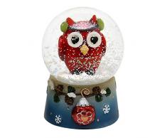 Dekohelden24 Schneekugel, Eule, Maße H/B/Ø Kugel: ca. 6,5 x 4,5 cm/Ø 4,5 cm.