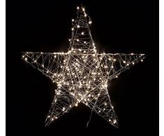 Deko Weihnachts Stern mit 120 warmweißen LEDs - 58x58 cm - Weihnachtsdeko Innen Außen zum Aufhängen