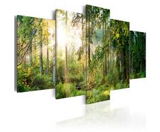 murando - Bilder 225x112 cm - Leinwandbilder - Fertig Aufgespannt - Vlies Leinwand - 5 Teilig - Wandbilder XXL - Kunstdrucke - Wandbild - Landschaft Wald Natur Bäume c-C-0033-b-n