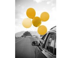 HENGCHENG Leinwandbilder Deko Schwarz-Weiß-Fotografie Landschaft Bild Home Decor Leinwand Malerei Wandkunst Gelb Landschaft Kunstdruck Für Wohnzimmer, 21X30Cm 8X12Inch