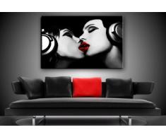 Bild auf LEINWAND AKT EROTIK GIRL abstrakt verschiedene Größen wählbar!!! gerahmt fertig auf HOLZRAHMEN Kunstdruck Wandbild auf Rahmen günstiger als Ölbild Gemälde/Poster/Plakat/kein Poster oder Plakat (100x70 cm)