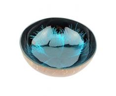 Batriozo Hochwertige Dekoschale - Echte Kokosnuss Schale - Edles Design - 100% Handarbeit - Vielseitig Einsetzbar - Buddha Bowl - Unikat - Blau