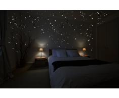 Wandkings WK-10975 250 Sterne und Sternschnuppen für Sternenhimmel Wandsticker, Fluoreszierend und im Dunkeln leuchtend