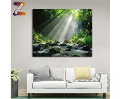 ZUOQUAN DIY Malen Nach Zahlen, Flüsse, Wälder, Berge, Wunderschöne Natur, Immer Schön, Lassen Die Menschen Sich Sehnen, Ölgemälde Geschenk Für Erwachsene, 40 * 50 cm,B