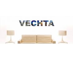 Wandtattoo farbige Wandschrift Städtename Vechta mit Sehenswürdigkeiten 80 x 13 cm Länge