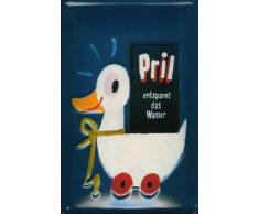 Blechschild Nostalgieschild Pril Ente entspannt das Wasser Spülmittel Abwasch retro Schild Werbeschild
