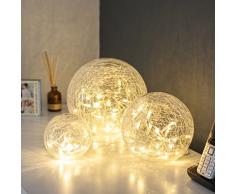 3er Set LED Glaskugeln warmweiß batteriebetrieben