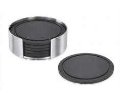 ZACK 20384 Vetro Glasuntersetzer mit Halter, Silikon, Set 6