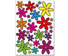 Wandkings Blumen Design 1 Wandsticker Set, 56 Aufkleber, 2 DIN A4 Bögen, Gesamtfläche 60 x 20 cm