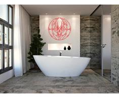 INDIGOS 4052166006835 Wandtattoo w097 Totemkopf, Knochen, Kreis Wandaufkleber, 96 x 95 cm, rot