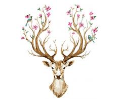 DIY Ölgemälde Nach Anzahl Kits für Kinder Erwachsene mit Holz Gerahmte Leinwand Pinsel Tier Designs GRÖßE 40 x 50 cm--16 x 20 in(Deer 6251)