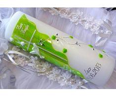 Taufkerze Kommunionkerze Junge Mädchen 250/70 mm VT-04 inkl. Zubehör für selbstbeschriften