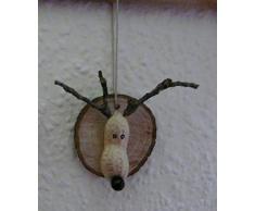 Erdnuss Elche auf Baumscheibe - Weihnachtsbaumanhänger - Weihnachtsdeko