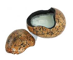 Naturesco Lichtei Kerze Ei liegend Terrakotta urig in Sauriereioptik 17cm