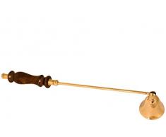 ARSUK Kerzenlöscher/Kerzenlöscher aus massivem Messing, Nickel, Holz, Werkzeug zum sicheren Löschen von Kerzenlöscher (Holzgriff)