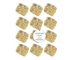 Baumwolle-Klinik Serviettenringe Metall 12 Stück Gold serviettenringe für hochzeit, weihnachten, täglicher Gebrauch, Abendessen, Tischgesellschaft Dekor