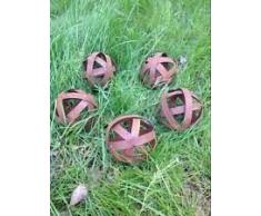 Dekokugel aus metall , Edelrost Gartenkugeln , 5st.