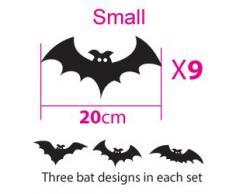 Gruselige Halloween-Dekoration Fledermaus Aufkleber Wanddekoration Wandtattoo Wandaufkleber Wandsticker Wandtattoo Aufkleber Sticker Wandtattoo Wandbild Deko Deco abnehmbare Diy Wandsticker bunte Aufkleber, Vinyl, 01 - Black, S