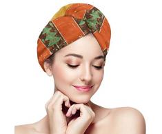 XBFHG Mikrofaser-Handtuchwickel für FrauenSchnelle trockene Haarkappe mit Knopf - Western Vintage Cowboy-Weihnachtsstiefel und Feiertag auf altem Südwesten