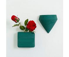 KniGlass Keramik Wandvase Blumentopf Pflanztopf Keramik Blumenübertopf Geometrische Blumentöpfe Deko Wand (2 Stück/Set)