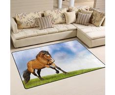 BENNIGIRY, Teppich, Teppich, Rutschfest, Retro-Design, Rot, Ölgemälde, Matte, Fußmatte für Wohnzimmer, Schlafzimmer, 50 cm, Polyester, Mehrfarbig, 26 x 17