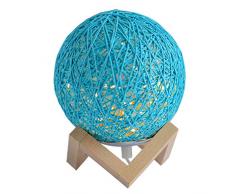 LPxdywlk LED Lichter, Schnur Rattan Ball LED Schreibtisch Nachttisch Lampe Wohnzimmer Schlafzimmer Nachtlicht Geburtstag Hochzeit Dekor Blau