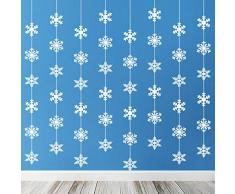 TUPARKA 8 x 1,8 Meter Schneeflocke Girlande Winter Schneeflocken Deko Weihnachten Deko Weihnachtsgirlande für Winterdeko Winter Weihnacht Deko