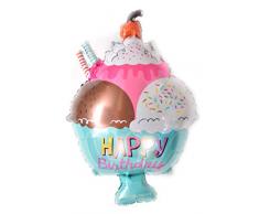 TopTen Folienballon EIS mit Happy Birthday Aufschrift - Perfekte Dekoration für Ihren Geburtstag (1 Stück)