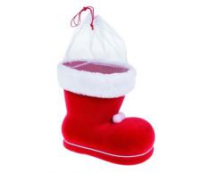 großer Nikolausstiefel zum Befüllen, Kunststoff beflockt mit Plüsch und Samt