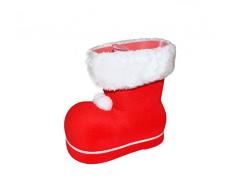 Nikolausstiefel samtrot mit Netz aus Kunststoff