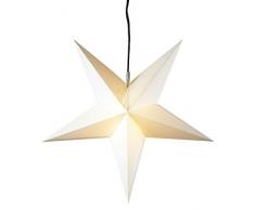 Weißer Weihnachtsstern zum Hängen - Dekostern mit 5 Zacken - Durchmesser: 60cm - Beleuchteter Hängestern für den Außenbereich (Wetterfest)