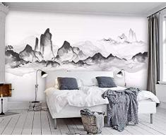Tapeten-Wandbild Flying Bird New China Abstrakte Schwarzweiss-Kunst-Landschaft Fernsehhintergrund-Wand 3D Tapete（W）400cmx（H）280cm