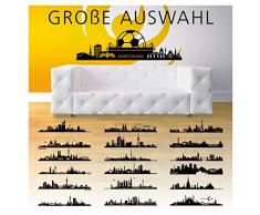 Wandaro Wandtattoo Skyline Frankfurt I schwarz (BxH) 100 x 24 cm I Wohnzimmer Flur selbstklebend Stadt Aufkleber Städte der Welt Wandsticker Wandaufkleber W3291