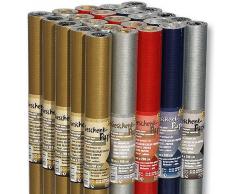 FOLIA Geschenkpapier bicolor, beidseitig unterschiedlich gefärbt, Silber-Schwarz, 70 x 200 cm