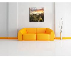 Gigantisches Dorf in China, Format: 70x70 auf Leinwand, XXL riesige Bilder fertig gerahmt mit Keilrahmen, Kunstdruck auf Wandbild mit Rahmen, günstiger als Gemälde oder Ölbild, kein Poster oder Plakat