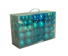 100 Weihnachtskugel Türkis glänzend glitzernd matt Christbaumschmuck bis Ø 6 cm Baumschmuck Weihnachten Deko Anhänger