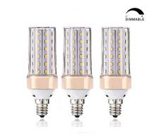 ILAMIQI LED-Leuchtmittel, E14, dimmbar, 10 W, LED-Kerzenleuchter, entspricht 100 Watt, 1200 lm, dekorativer Kerzensockel, energiesparend, Weiß, 4000 K LED-Lampe, 3 Stück