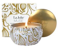 La Jolíe Muse Duftkerze Vanille Kokosnuss 100% Sojawachs Kerze in Dose Geschenk 185g 45Std
