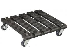 WAGNER Pflanzenroller WPC 29x29 cm I Pflanzenroller & Blumenroller für Außenbereich + Innenbereich, anthrazit I Kübelroller Wood Plastic Composite mit 2 Feststellern I Tragkraft 80kg – 20052001