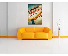 Las Vegas Retro Look , Format: 70x100 auf hochkantiges Leinwand, XXL riesige Bilder fertig gerahmt mit Keilrahmen, Kunstdruck auf Wandbild mit Rahmen, günstiger als Gemälde oder Ölbild, kein Poster oder Plakat