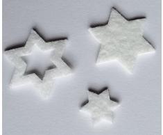 Stern, Sterne aus FILZ. Streudeko. 5 gr. ca. 25-45 Teile. Ca. 2-4 cm. In weiß WEISS we