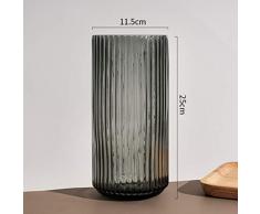 Retro Vertikal Gestreifte Milchglas Vase Ornamente, Die Vase Kann Mit Oder Ohne Getrocknete Blumen Oder GrüNe BläTter HinzugefüGt Werden, Um Ihrem Zuhause Oder BüRo Farbe Zu Verleihen