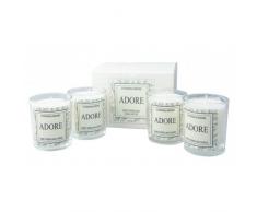 Adore Kerze im Glas, Insektenabwehr für Innen- und Außenbereich, Lavendel- und Gagelstrauch, Mücken-Abwehrkerze – 15 Stunden Brenndauer, Votiv-Geschenk-Set