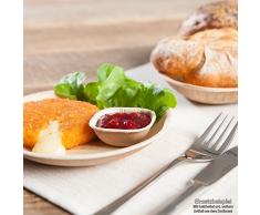 BIOZOYG Hochwertige Einweg Suppenteller tief rechteckig I 16 x 13 cm 25 Stück Snackschale Palmblattgeschirr Pastateller Salatschale I kompostierbares Einweggeschirr biologisch abbaubar
