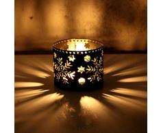 Demarkt Kerzenständer Kerzenhalter Kerzenhalterung Windlichthalter Kerzenleuchter aus Eisen Schneeflockeform Weiß 6.5*6.5*5CM