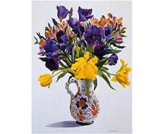 Chuixiaoxiao1 Handgemaltes Ölgemälde Porzellanvase Malen nach Zahlen Kit Kinder Erwachsene Anfänger für Leinwand Ölgemälde Set mit Pinsel Home Dekorieren Geschenk 40x50 cm（Rahmenlos）