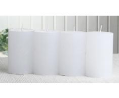 SET: 4x Rustik-Stumpenkerze, 8 x 5 cm Ø, weiß