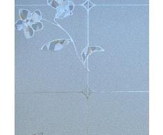 infactory 3D-Sichtschutz-Folie Floral, statisch haftend, 40x200 cm